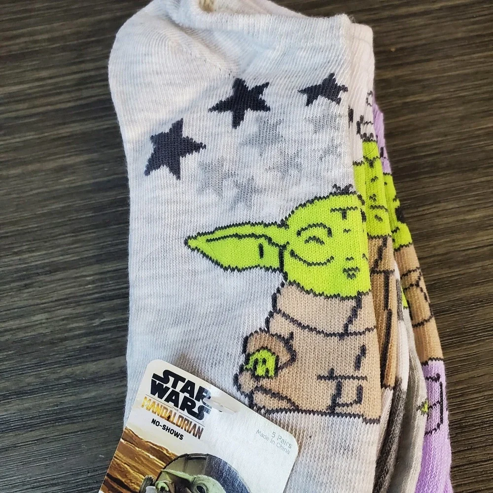 Star Wars The Mandalorian Grogu Baby Yoda Women's No-show Socks -‎ 5 Pair